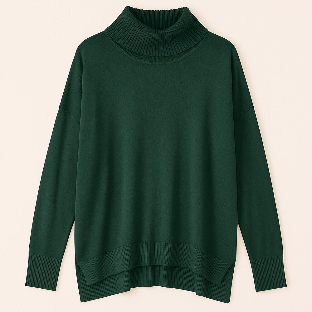 Cato Cowl Neck Knit Pullover Sweater Deep Green Plus Size 18/20W Long Sleeve NWT